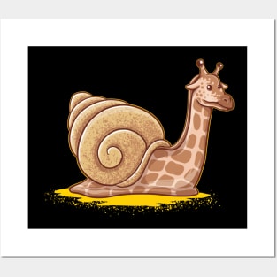 snail giraffe Posters and Art